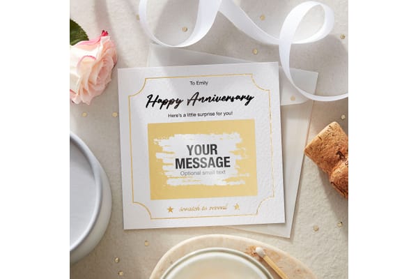 Personalised Scratch-Off Anniversary Surprise Card from Cupidly