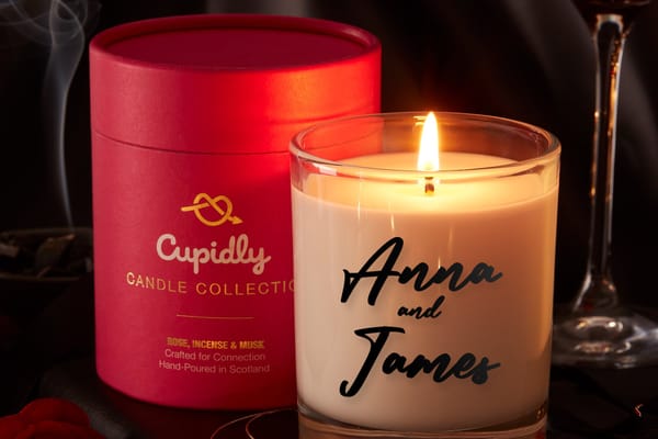 Personalised Scented Candle Gift for Couples from Cupidly