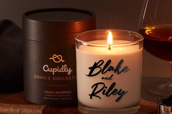 Personalised Scented Candle Gift for Him from Cupidly