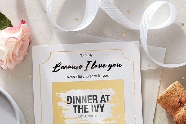 Personalised “Because I Love You” scratch-off reveal card from Cupidly
