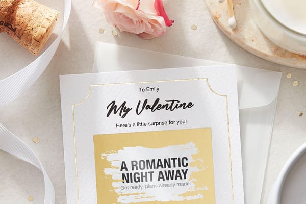 Personalised Valentine’s scratch-off surprise card from Cupidly