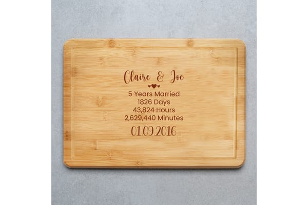 5 Year Wood Anniversary Personalised Chopping Board from You Personalise