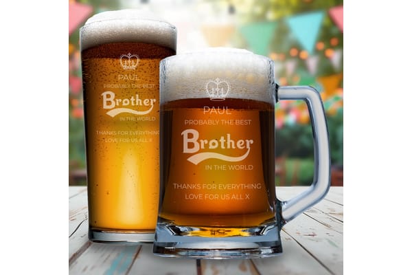 Probably The Best Brother in the World - Personalised Glass from You Personalise