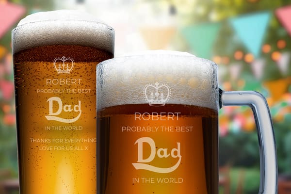 “Probably the Best Dad in the World” engraved glass from You Personalise