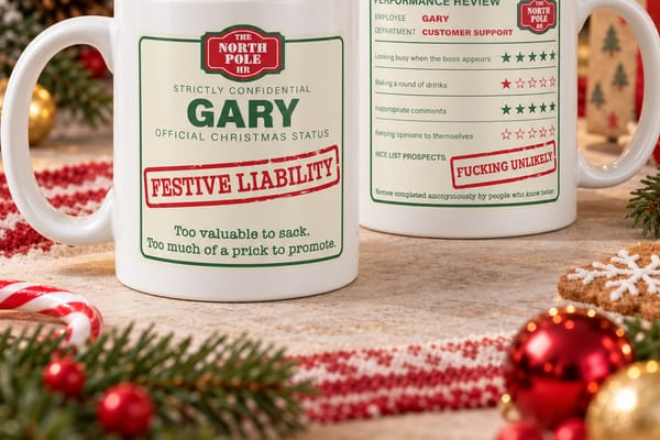 “Festive Liability” personalised mug from You Personalise