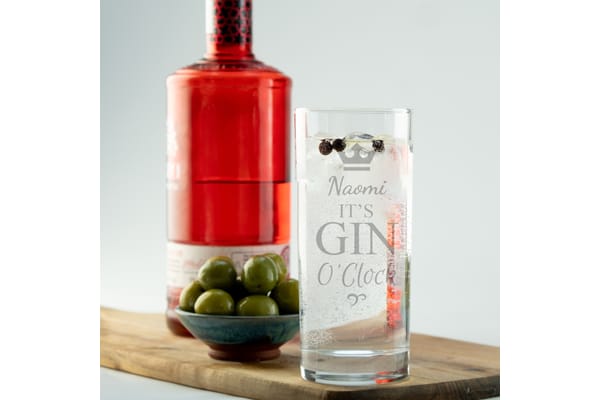 It's Gin O'Clock Personalised Engraved Hiball Glass from You Personalise