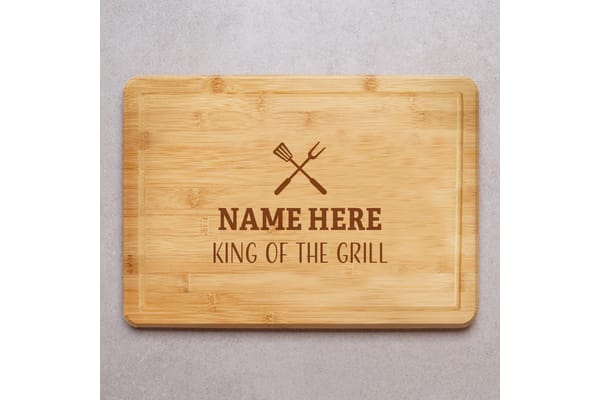 King of the Grill BBQ Themed Personalised Engraved Chopping Board from You Personalise