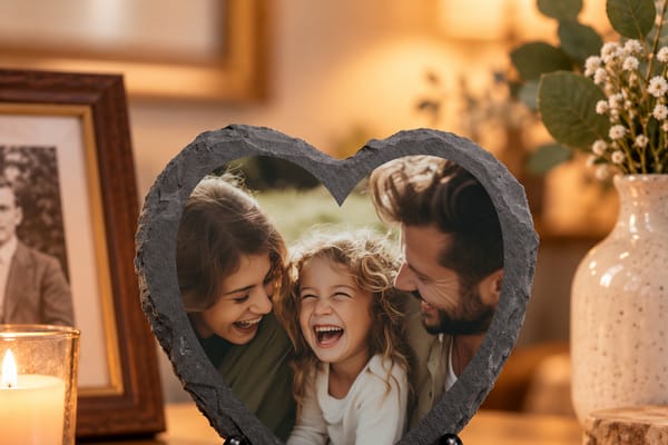Heart-shaped photo slate from You Personalise