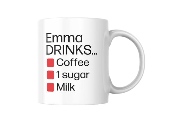 Tea or Coffee Order Notes Personalised Mug from You Personalise