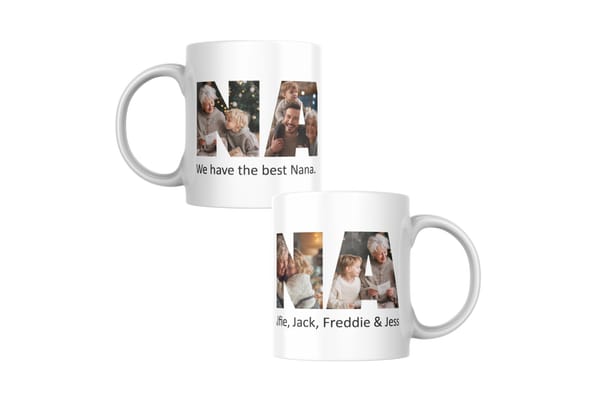Nana 4 Shaped Photos With Message Mug from You Personalise