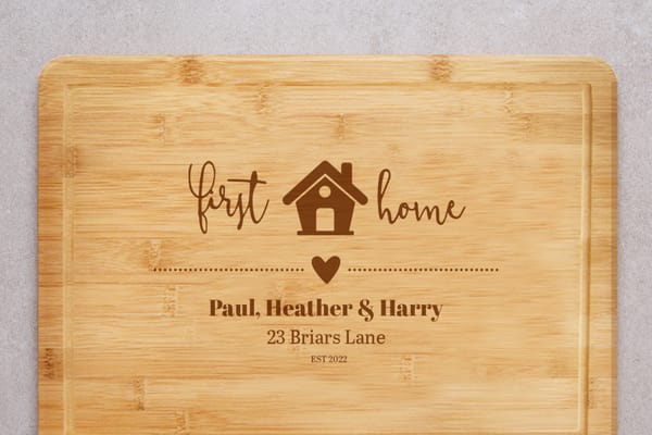 First Home engraved board from You Personalise