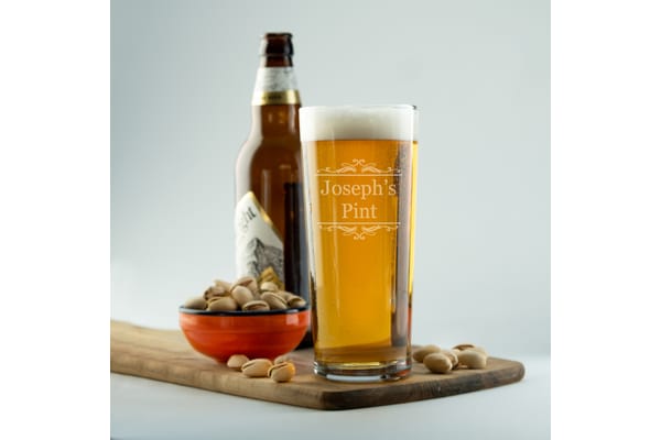 Traditional style personalised pint glass from You Personalise