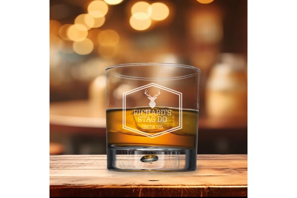 The Stag Do Design Personalised Engraved Bubble Whiskey Glass from You Personalise