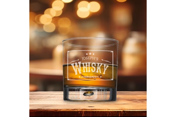 Old Western Themed Personalised Engraved Bubble Whiskey Glass from You Personalise