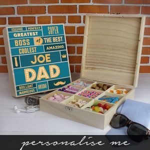 Best Dad - 9 Compartment Wooden Sweet Box