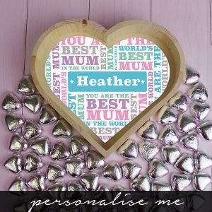 Best Mum - Chocolate Heart Tray - Large
