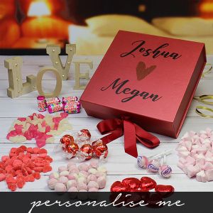 Deluxe Valentine Sweet Box with ribbon lifestyle photo