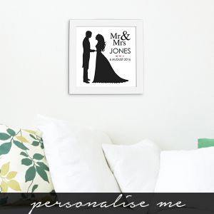Personalised Dotty Mr and Mrs Framed Poster