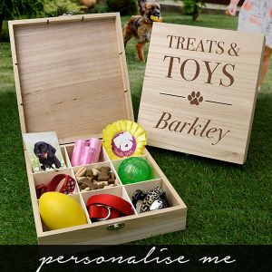 Pet Treats & Toys Wooden Box