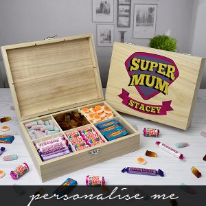 Super Mum - 6 Compartment Wooden Sweet Box
